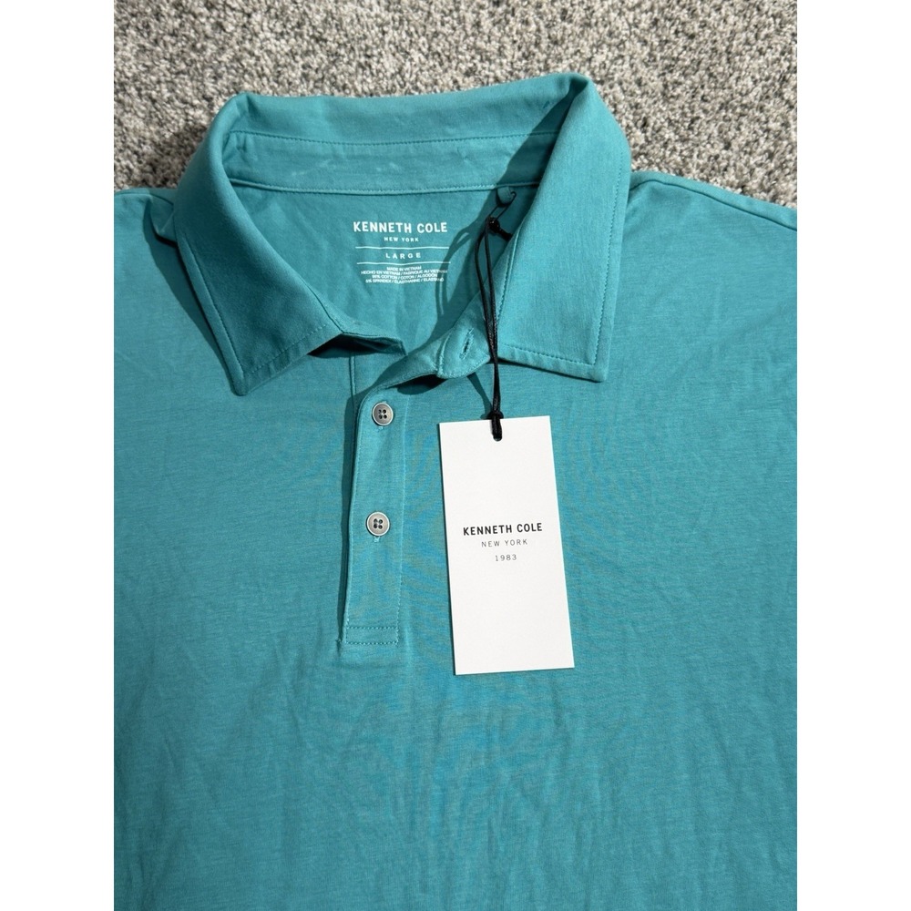 Kenneth Cole Polo Shirt‎ Men's Color Teal Size Large (NEW ORIGINAL WITH TAGS)